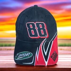 Dale Earnhardt Jr. #88 Amp Energy NASCAR Black Red Baseball Strapback Hat Cap